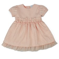 J33831: Baby Girls Lined Party Dress- Pink (1-2 Years)